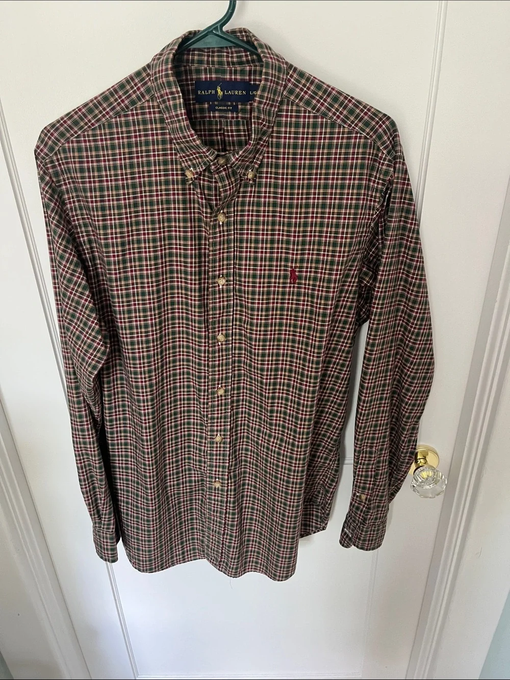 Ralph Lauren Green and Red Plaid Button-Down Shirt - Picture 3 of 4